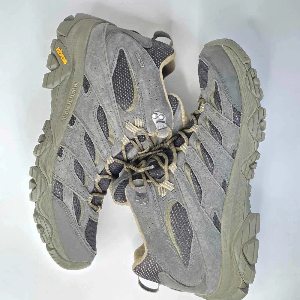 Merrell Moab 3 Mid Waterproof Hiking Boots Men's Size 12 Beluga Gray Shoes